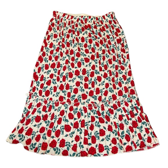 Dresses & Skirts - Rose printed pleated maxi skirt